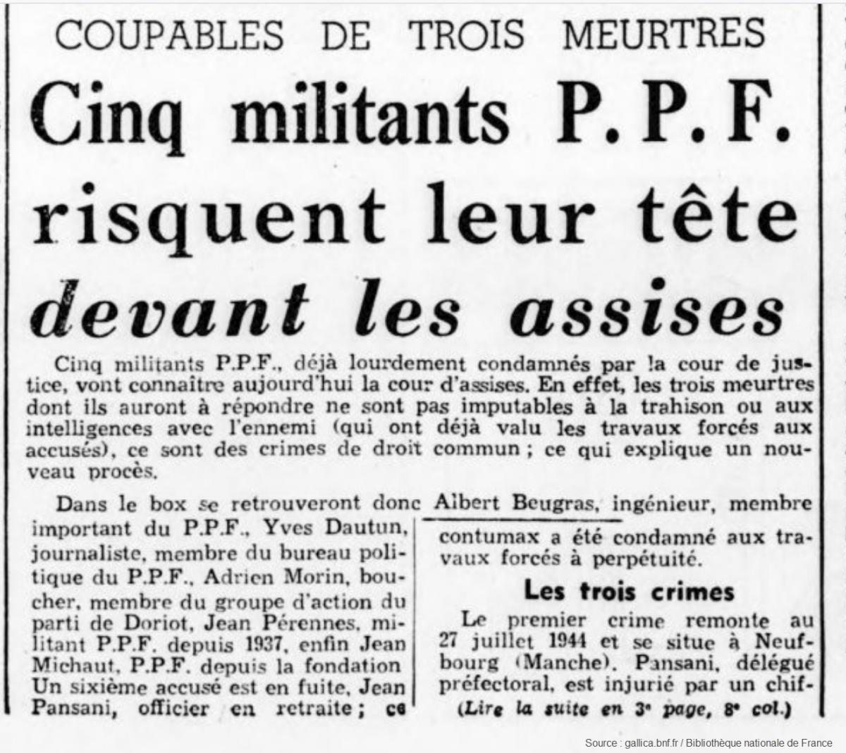 L’Aube, 27 mars 1950