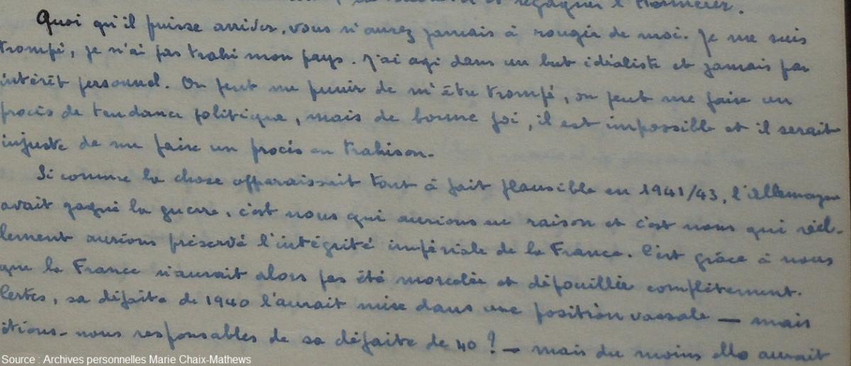 Extrait d’une lettre à son fils Paul, 27 juillet 1945